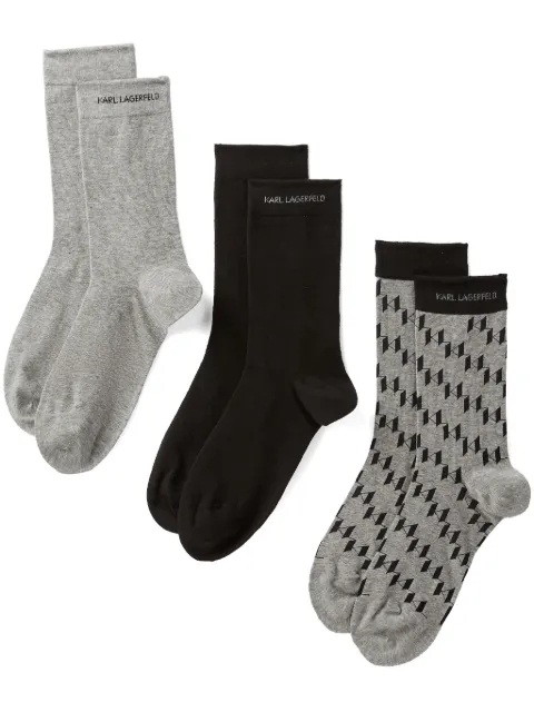 Karl Lagerfeld pack de tres pares de calcetines K/Monogram