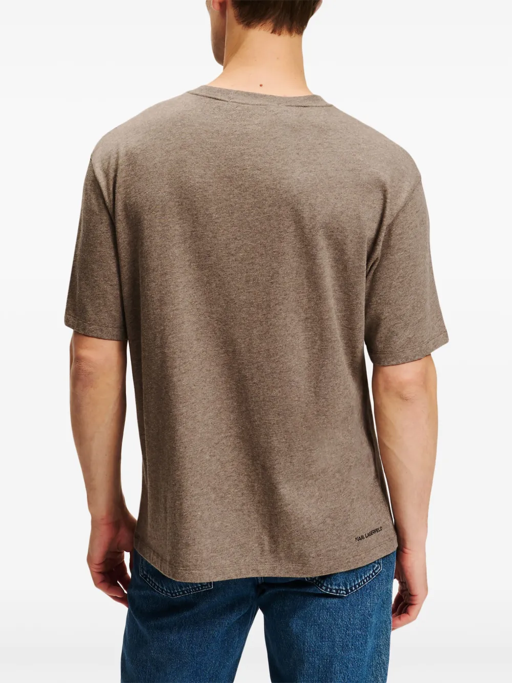 Karl Lagerfeld T-shirt met geborduurd monogram Bruin