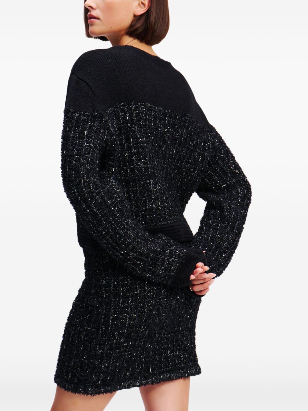 KARL LAGERFELD BOUCLÉ KNIT CARDIGAN 