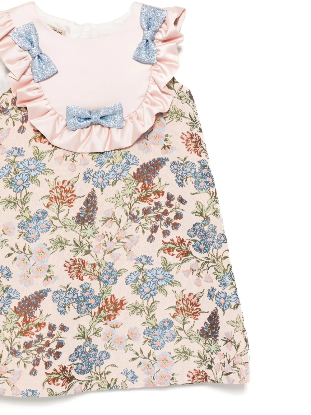 Shop Hucklebones London Ruffle Bib Shift Dress In 粉色