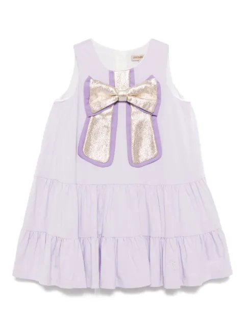 Hucklebones London gilded bow ruffle tier dress