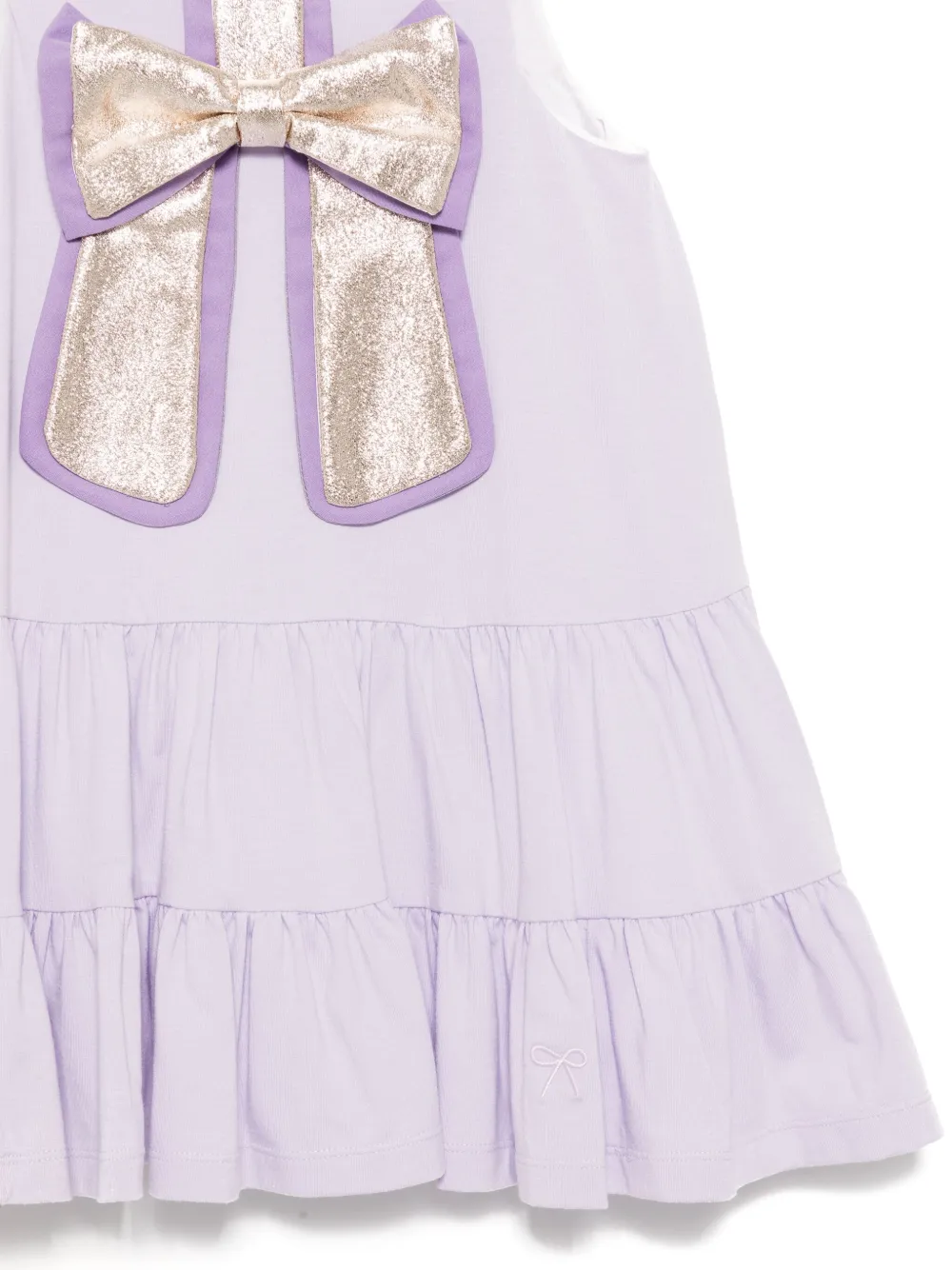 Shop Hucklebones London Gilded Bow Ruffle Tier Dress In 紫色