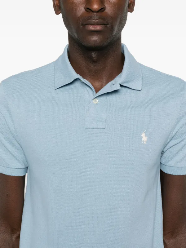 【送料&関税込】Polo Ralph Lauren Blue Polo With Classic Col RALPH LAUREN Polo Men's Classic Fit Interlock Polo Shirt
