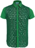 Amir Slama crochet-panel shirt - Green