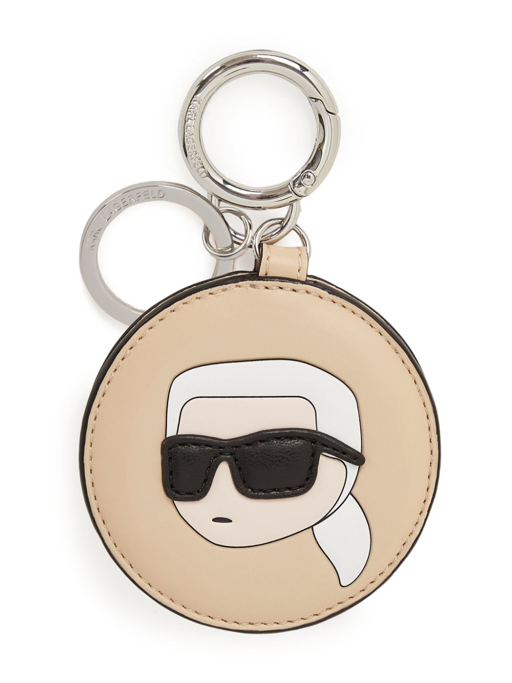 Shop Karl Lagerfeld Ikon Mirror Keychain In Neutrals