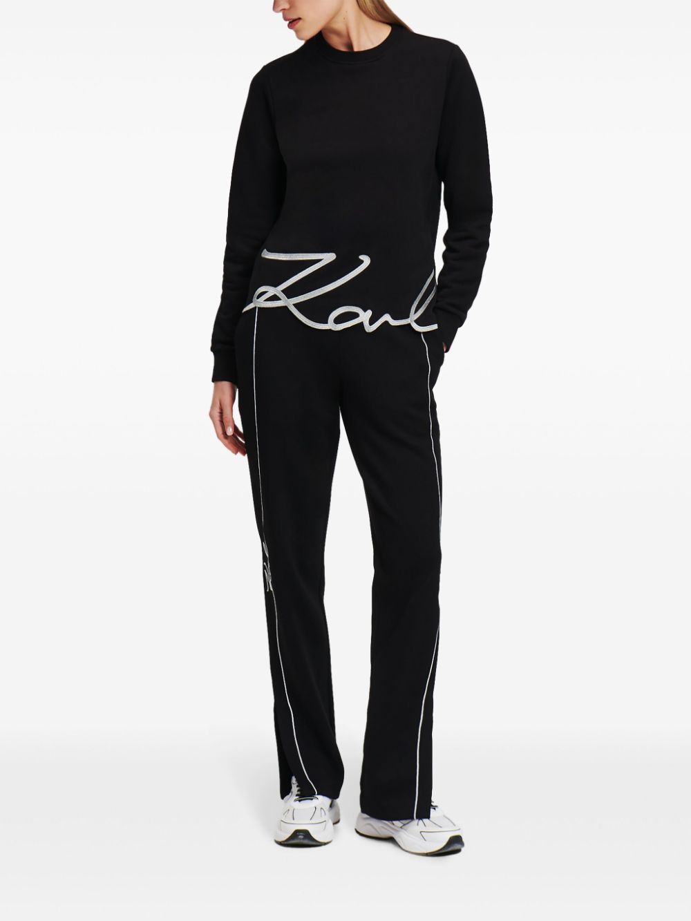 Karl Lagerfeld Sweater met kenmerkende zoom - 999 BLACK