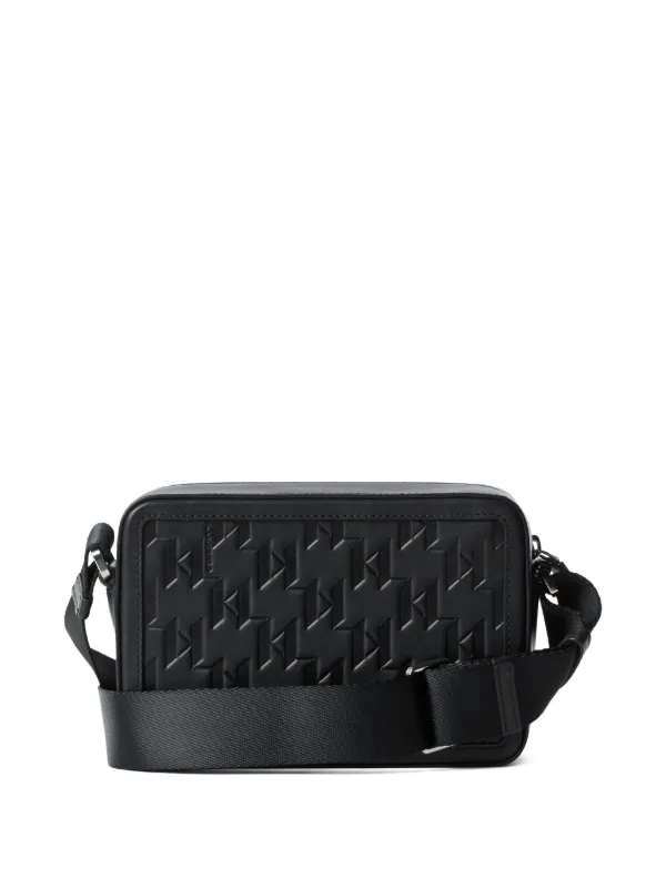 Karl Lagerfeld K/Loom Leather Messenger Bag | Black | FARFETCH