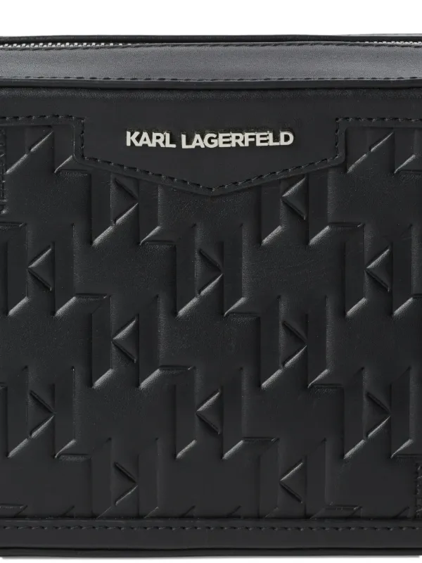 Karl Lagerfeld K/Loom Leather Messenger Bag | Black | FARFETCH