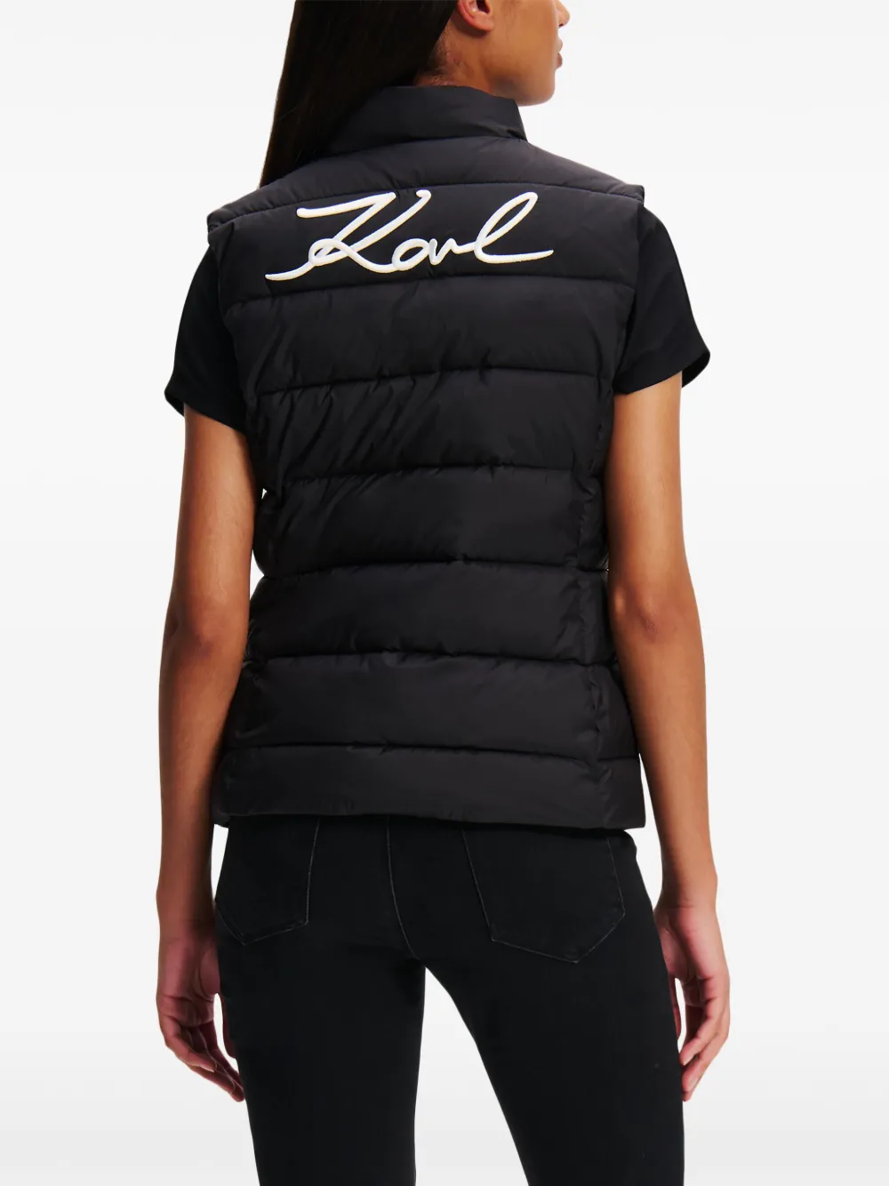 Karl Lagerfeld Signature gewatteerde gilet Zwart