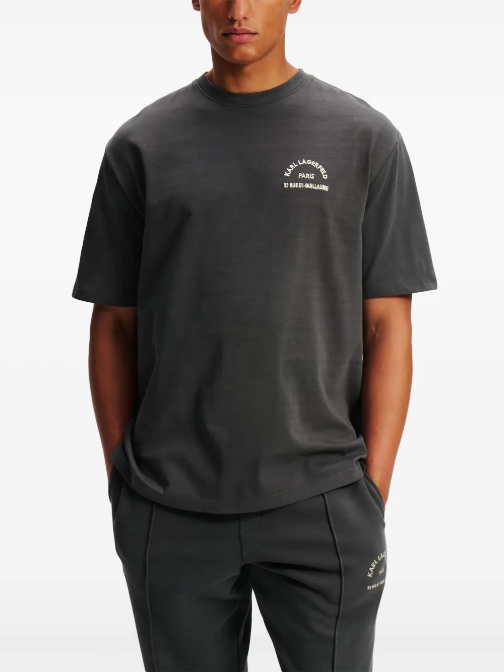 Karl Lagerfeld Rue St-Guillaume T-shirt Grijs