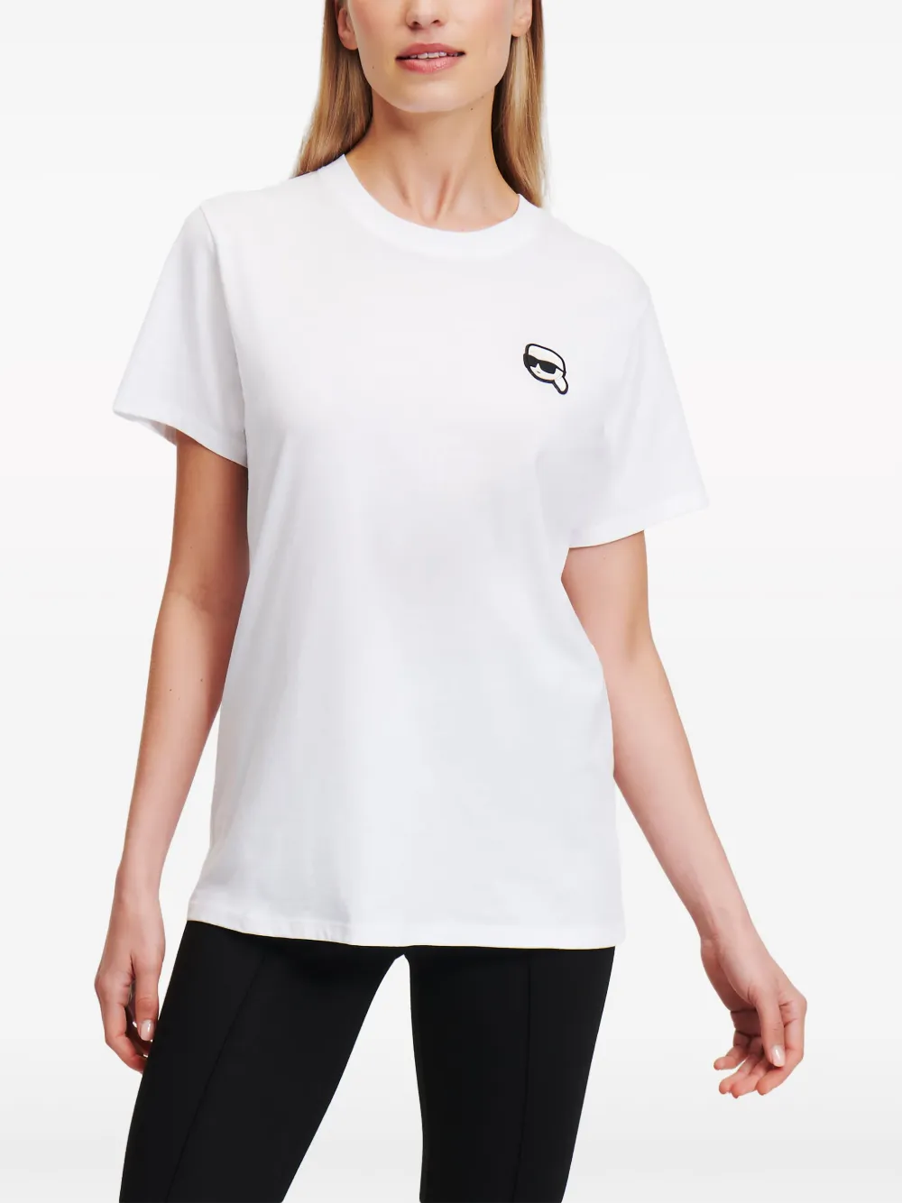 Karl Lagerfeld Ikon T-shirt met patch Wit