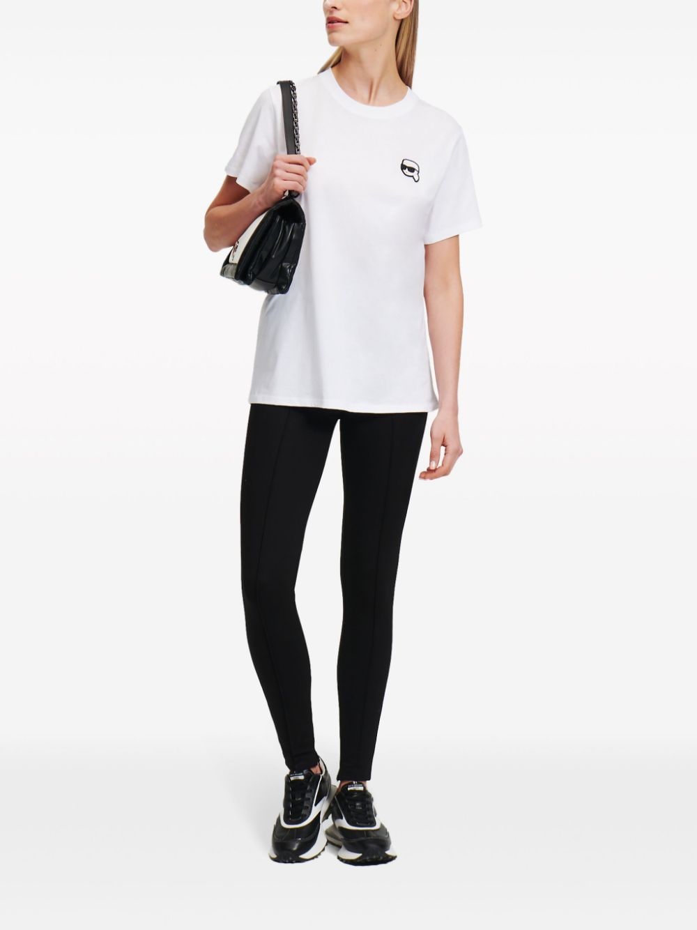 Karl Lagerfeld Ikon patch t-shirt - 100 WHITE