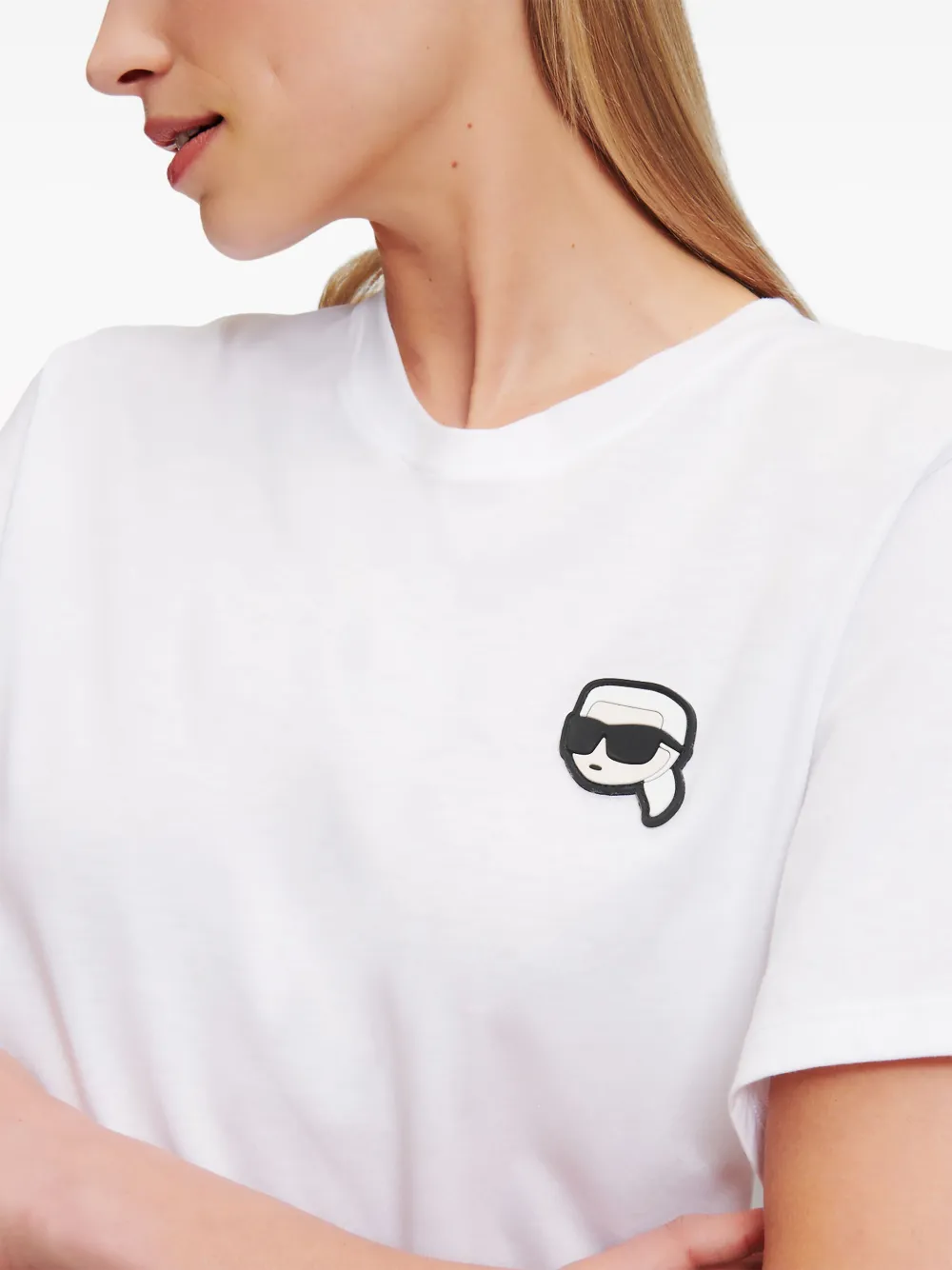 Karl Lagerfeld Ikon T-shirt met patch Wit