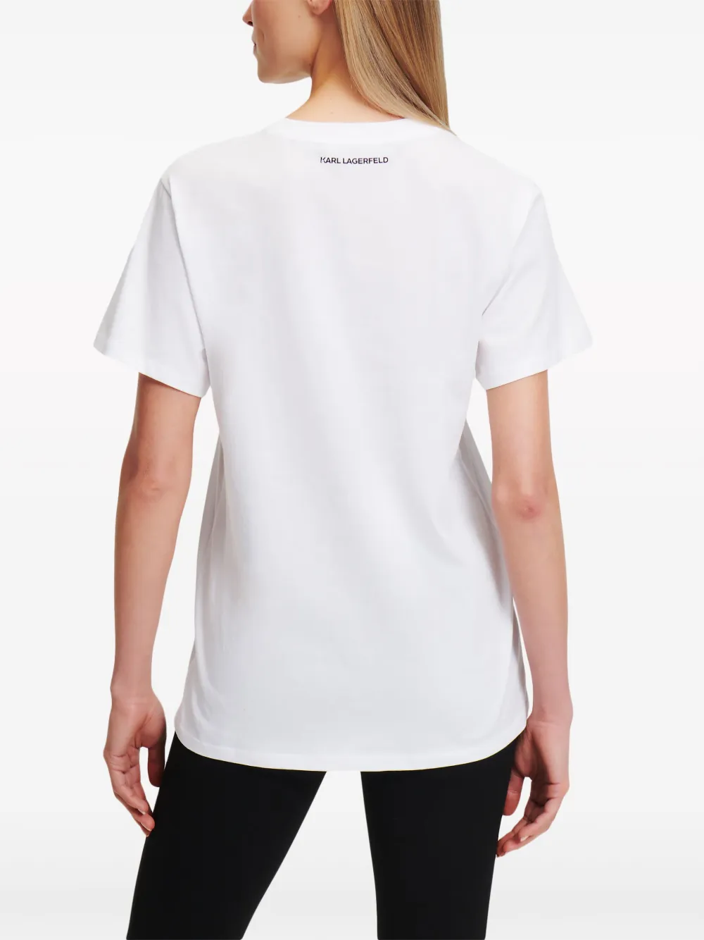 Karl Lagerfeld Ikon T-shirt met patch Wit