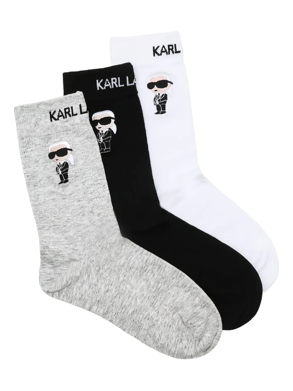 Karl Lagerfeld Set di 3 paia di calzini Ikonik a intarsi | nero | Image 1