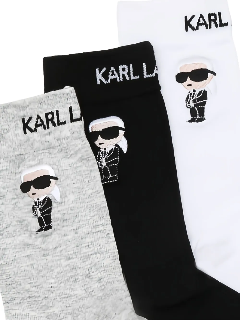 Karl Lagerfeld Set di 3 paia di calzini Ikonik a intarsi | Image 2