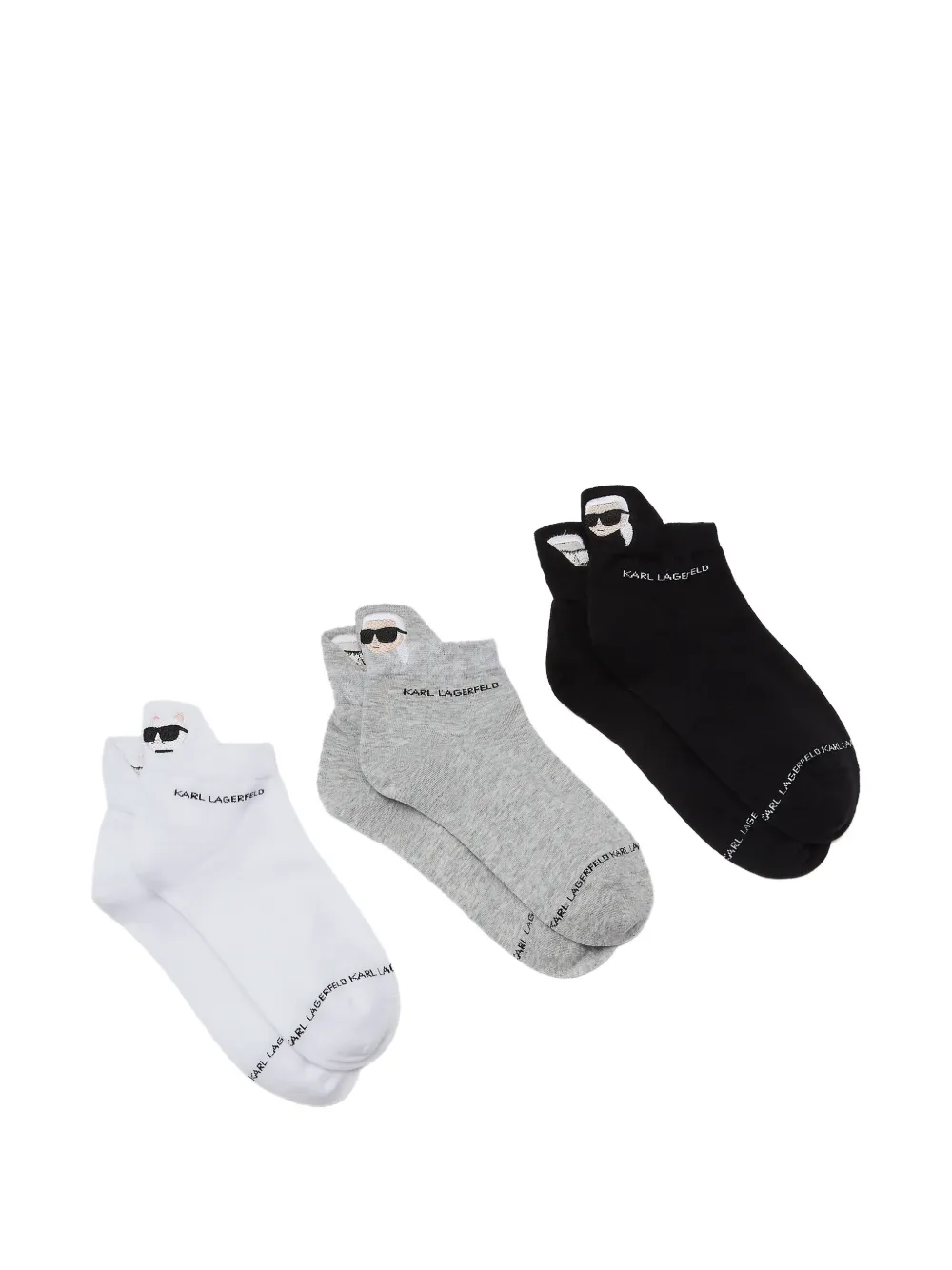  Karl Lagerfeld Ikon Logo Socks (pack Of Three) - Black 