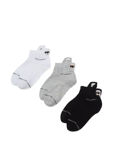 Karl Lagerfeld set de tres pares de calcetines tejidos en intarsia Ikonik