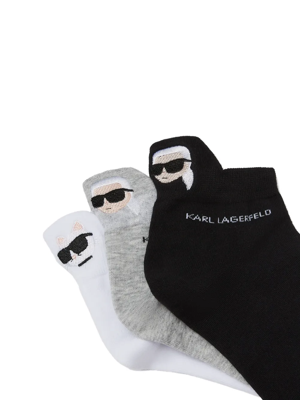  Karl Lagerfeld Ikon Logo Socks (pack Of Three) - Black 