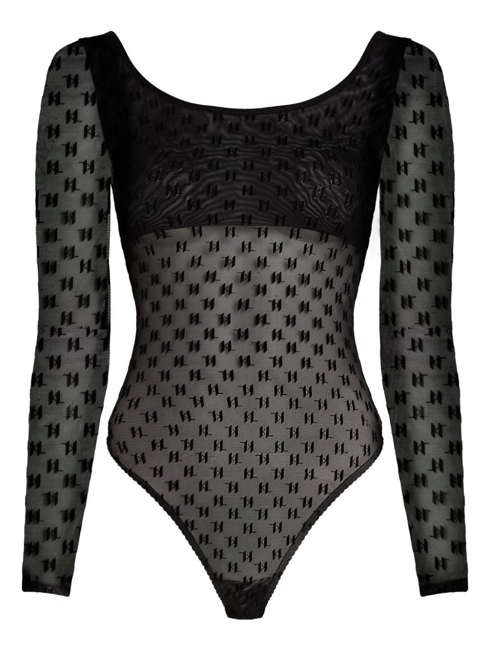 monogram mesh bodysuit