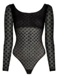 Karl Lagerfeld monogram mesh bodysuit - Black