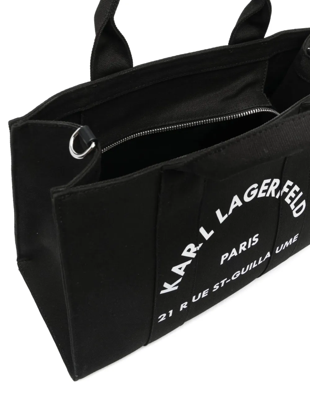 【 カールラガーフェルド 】ハンドバッグ Rue St-Guillaume Karl Lagerfeld Rue St-Guillaume Canvas Tote Bag | Black