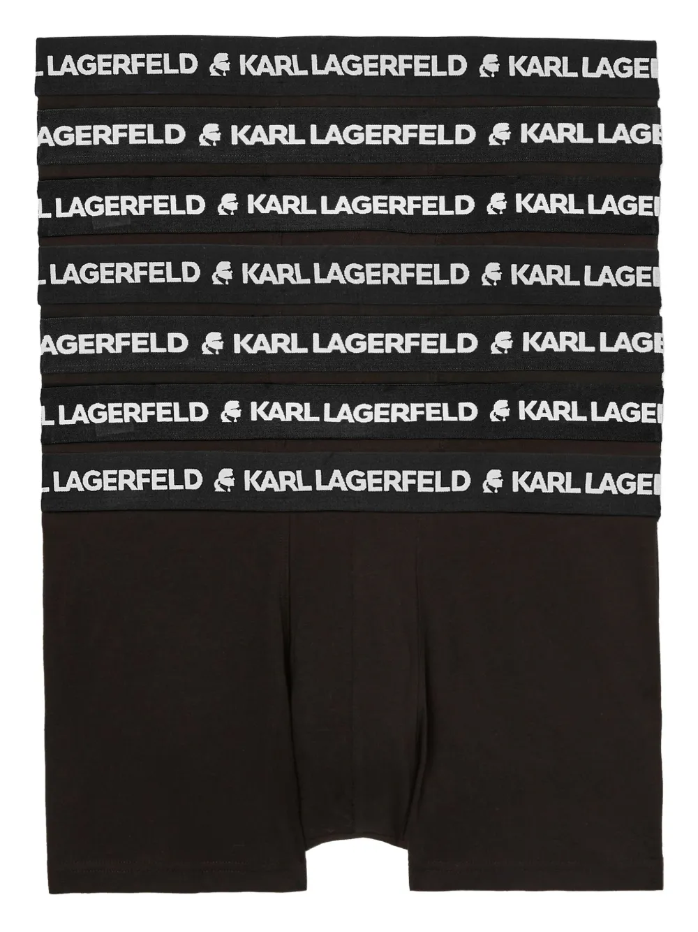 Karl Lagerfeld Zeven boxershorts met logoband Zwart