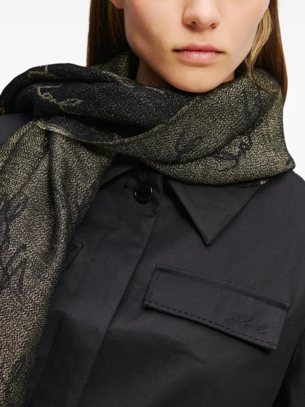 Karl Lagerfeld Signature Scarf Black FARFETCH IN