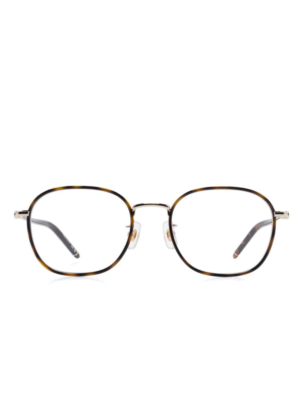 Shop Montblanc Mb0368oa Glasses In 褐色