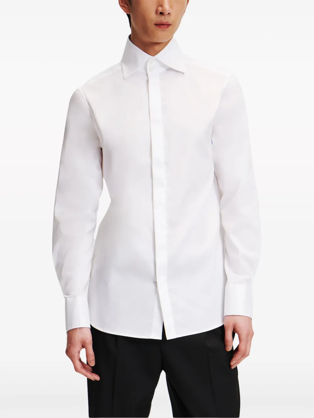 Karl Lagerfeld Essential overhemd met kraagdetail Wit