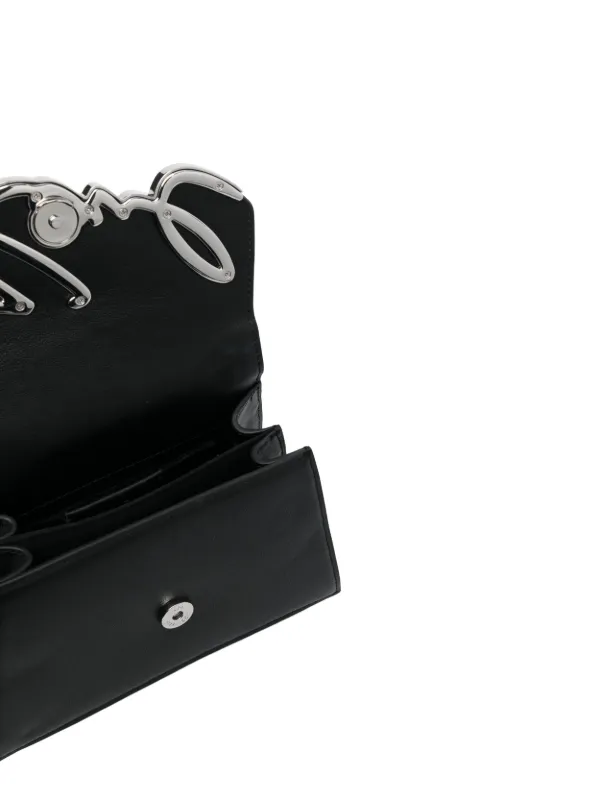 お買い得KARL LAGERFELD ボディバッグ レザー ブラック ほぼ未使用 Karl Lagerfeld Signature Leather Crossbody Bag | Black