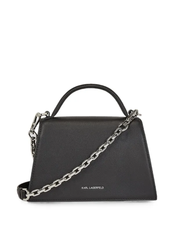 Karl Lagerfeld Small K/Signature Leather Cross Body Bag | Black 
