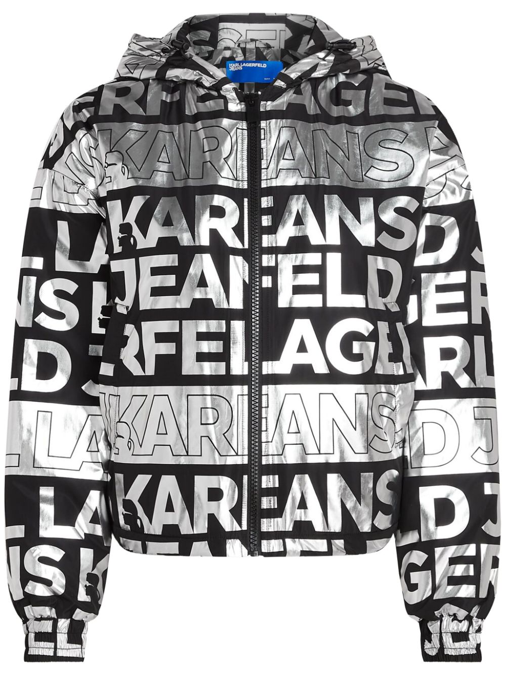 Karl Lagerfeld Jeans Giacca denim con logo all-over - Nero