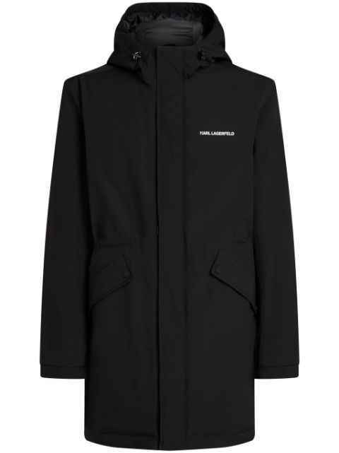 Karl Lagerfeld logo-embroidered coat 