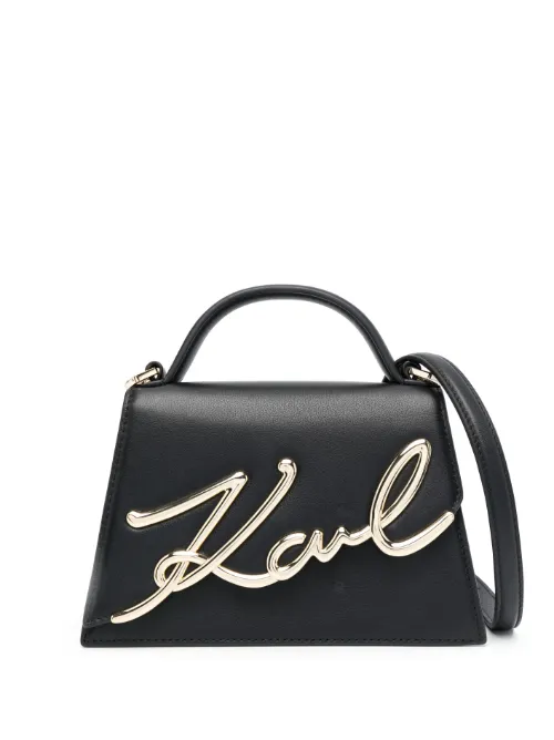 Petit sac à bandoulière Signature en cuir - Karl Lagerfeld - Modalova