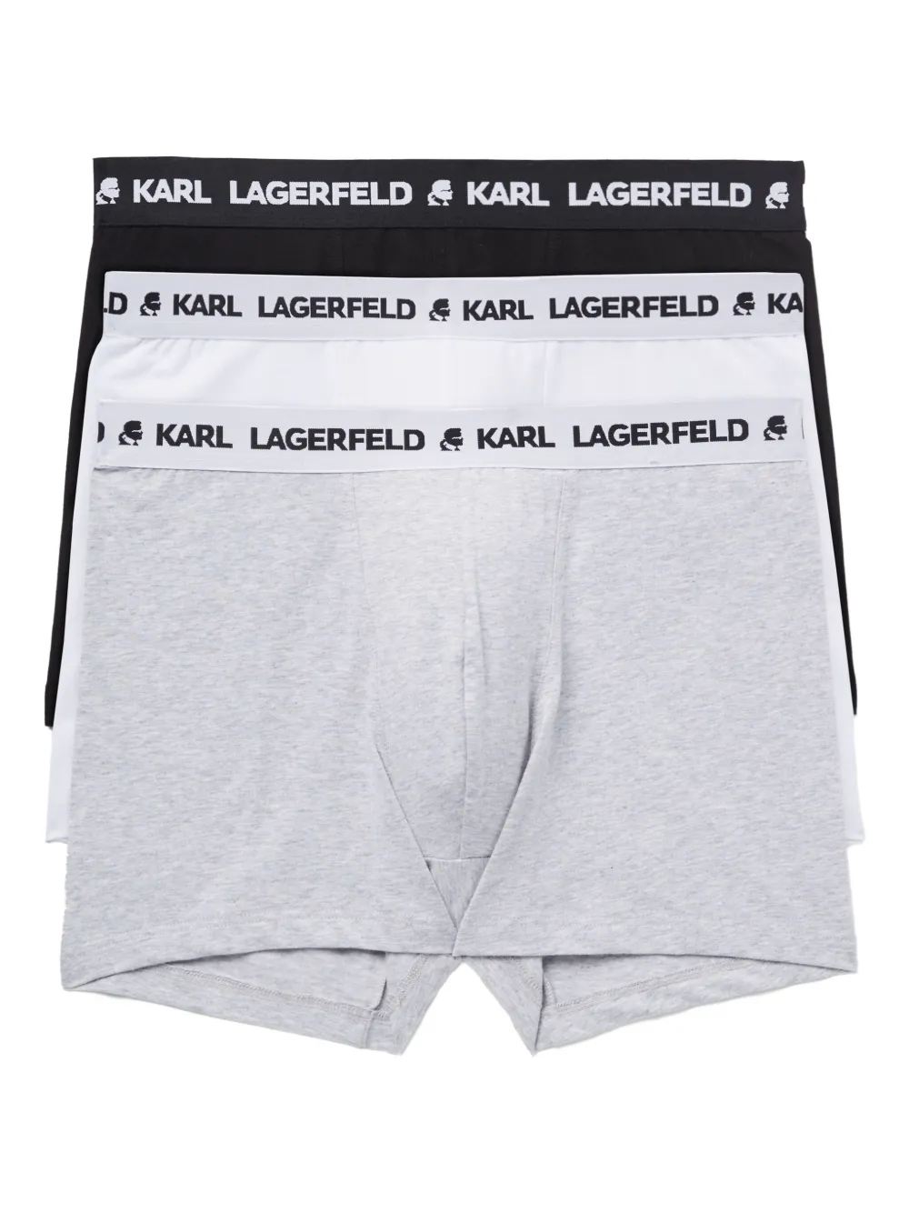 Karl Lagerfeld Drie boxershorts met logoband Grijs