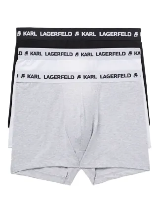 KARL LAGERFELD Slips Logo Lot De 3 Pour Homme - Coton Bio, Confort Quotidien, Taille Élastiquée