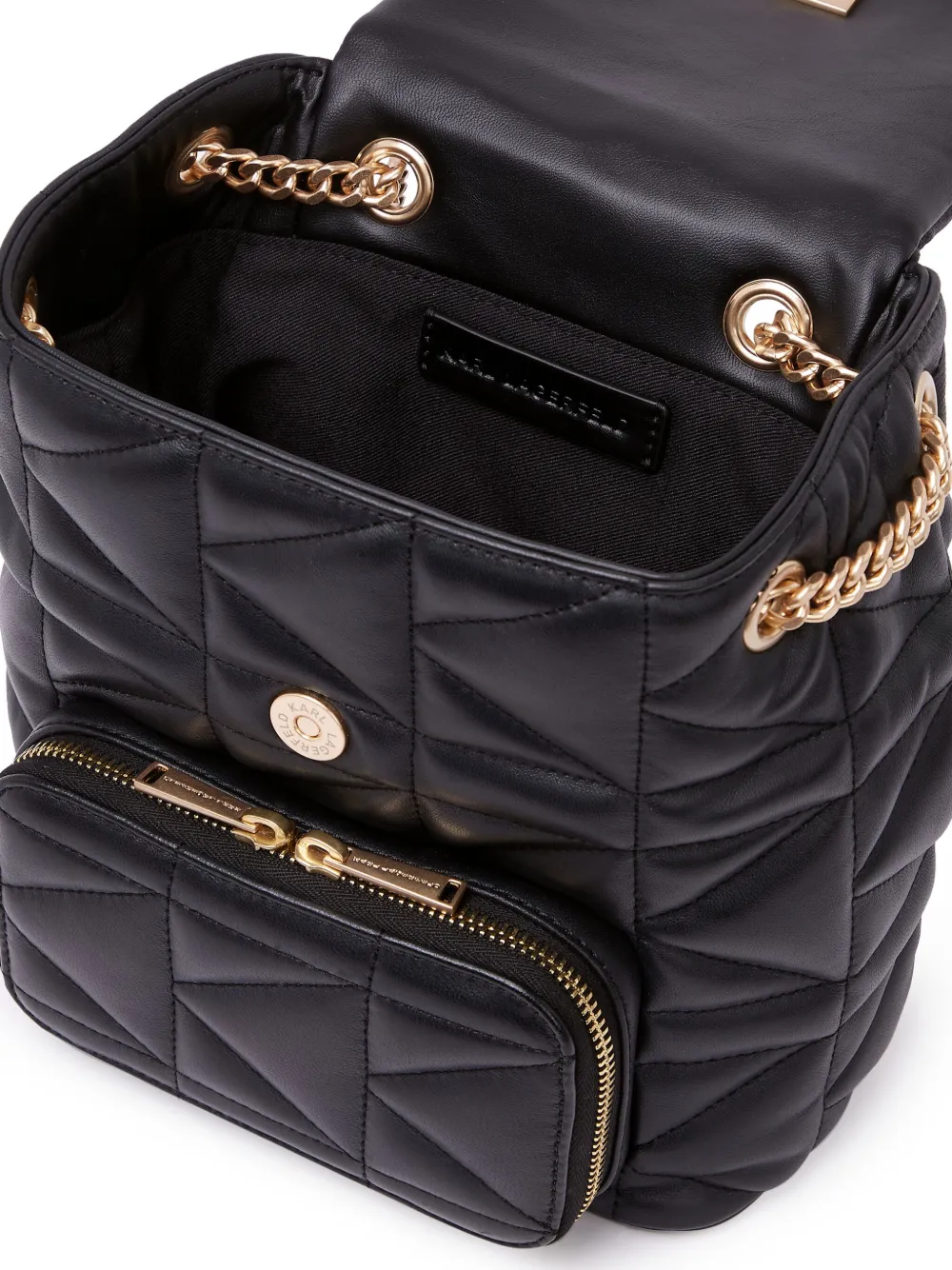Karl Lagerfeld Small K/kuilt Backpack In 999 Black