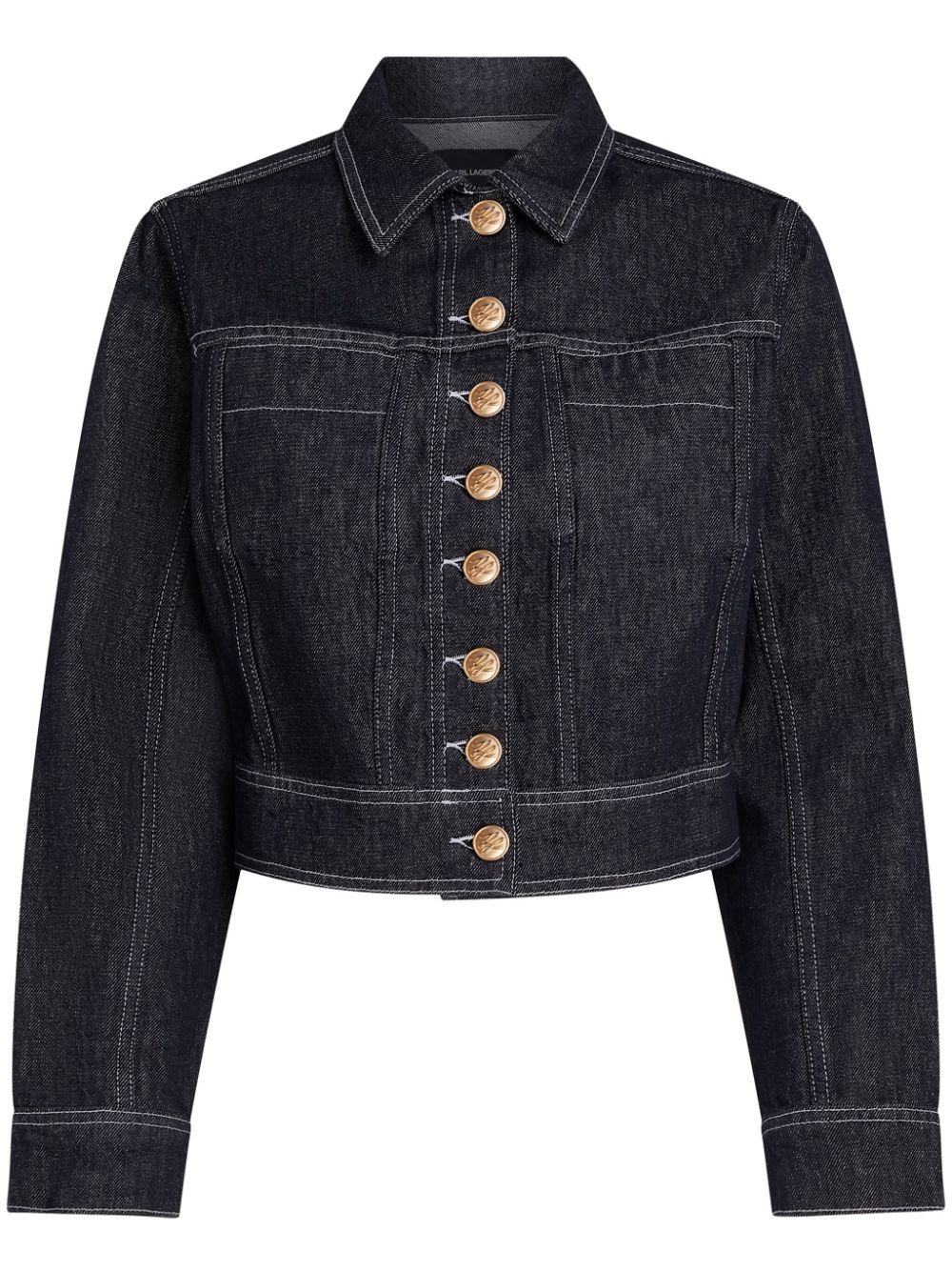 Karl Lagerfeld cropped denim jacket – Black