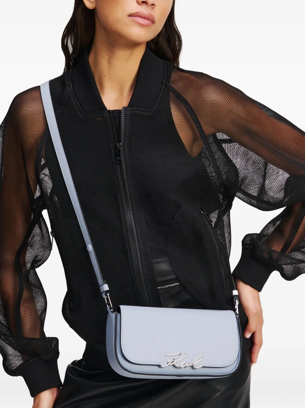 Karl Lagerfeld K Signature tweeweg crossbodytas Blauw