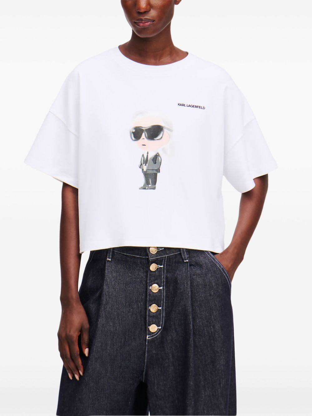 Shop Karl Lagerfeld Ikon T-shirt In White