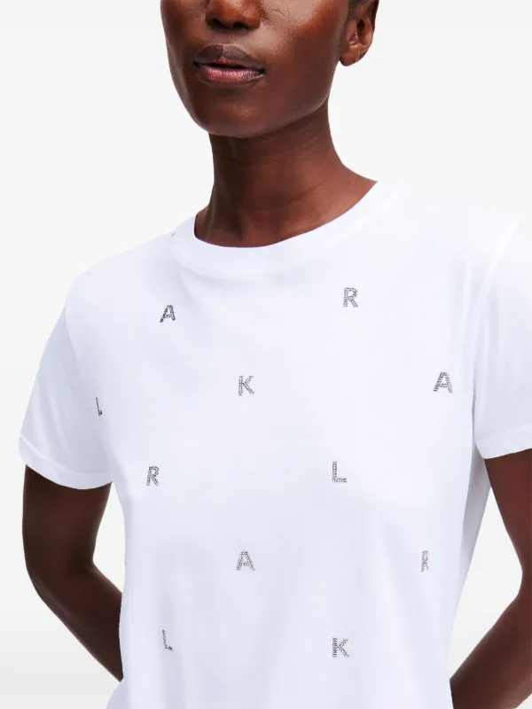 Karl Lagerfeld rhinestone-embellished T-shirt | White