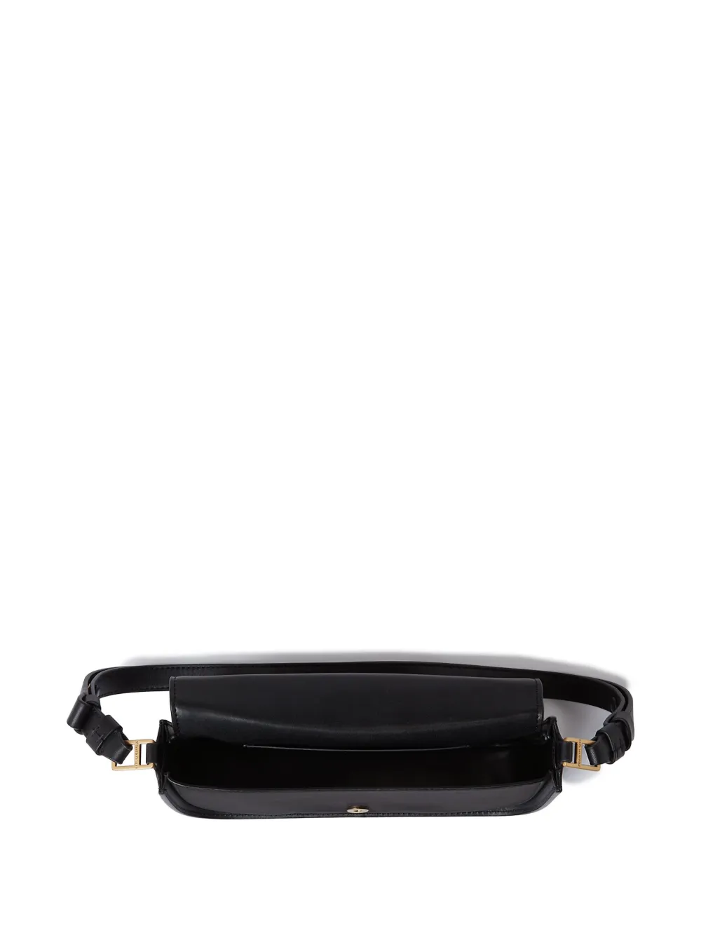 Karl Lagerfeld Signature leren schoudertas Zwart