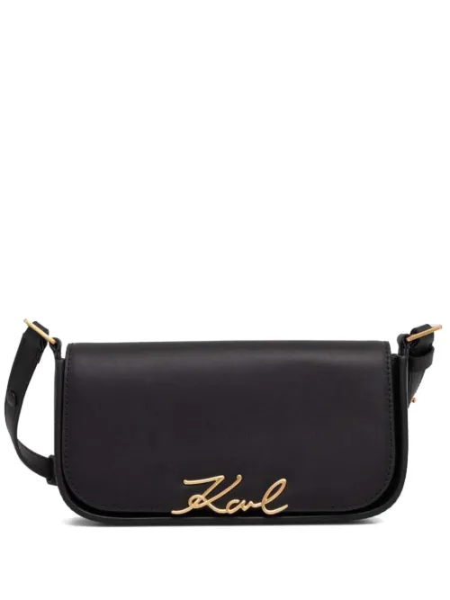 Sac porté épaule Signature en cuir - Karl Lagerfeld - Modalova
