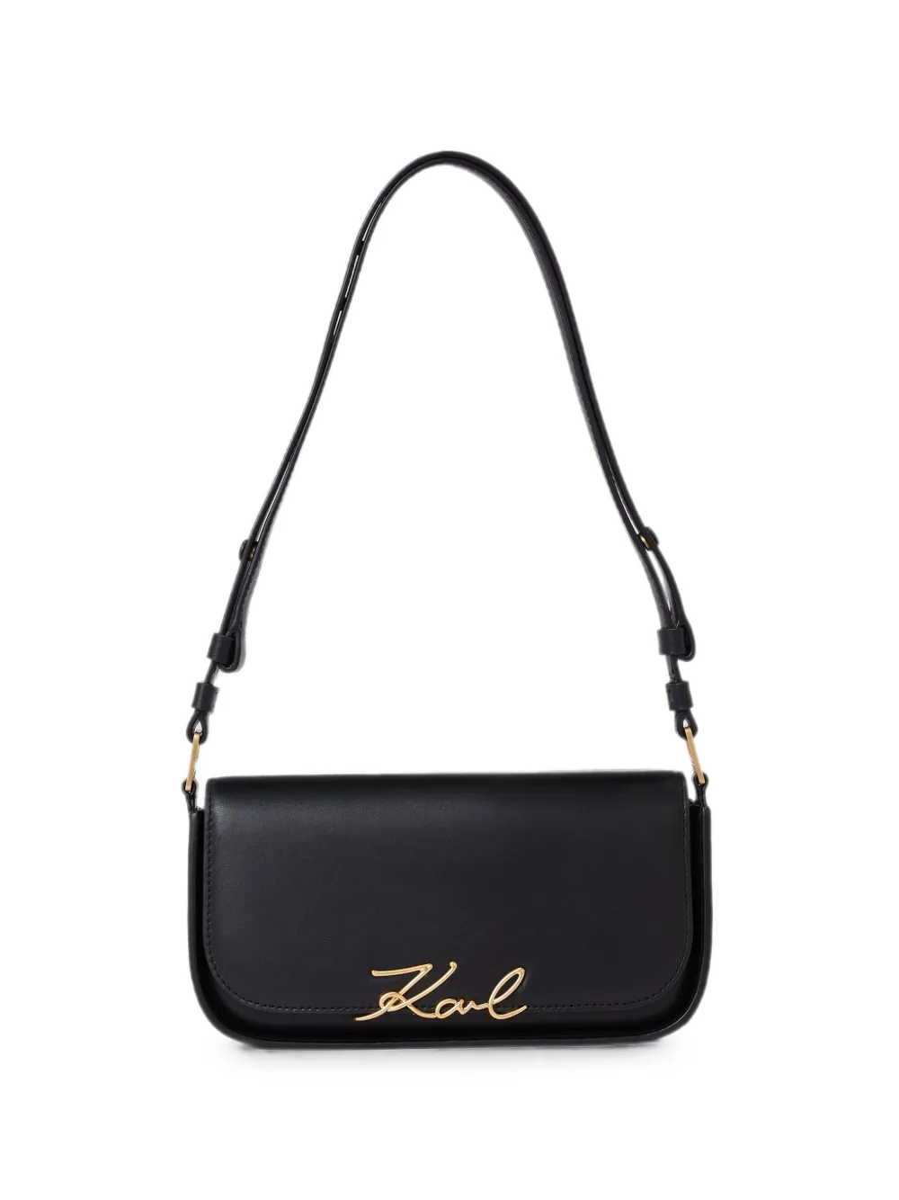 Karl Lagerfeld K Signature leren schoudertas Zwart