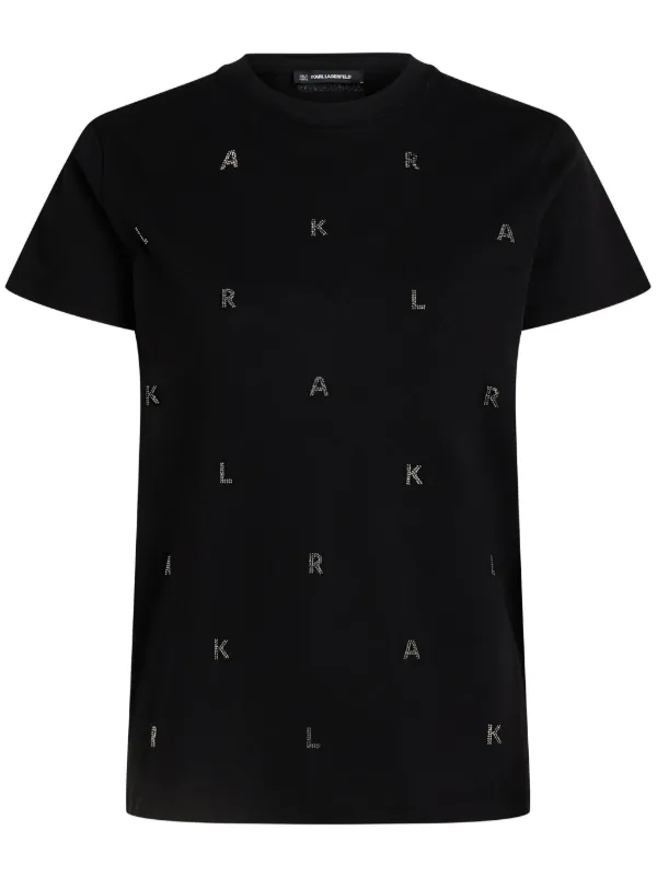 Karl Lagerfeld ラインストーン Tシャツ | ブラック | FARFETCH JP