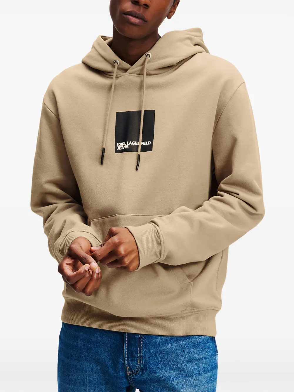 Karl Lagerfeld Jeans Hoodie met box-logo Beige