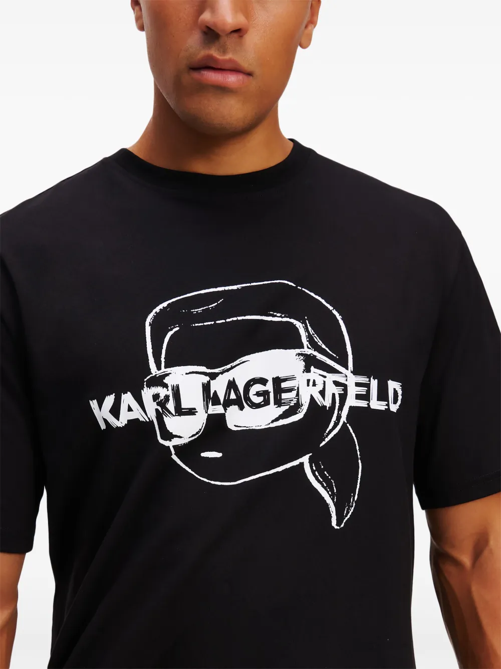 Karl Lagerfeld T-shirt met Ikon-patch Zwart