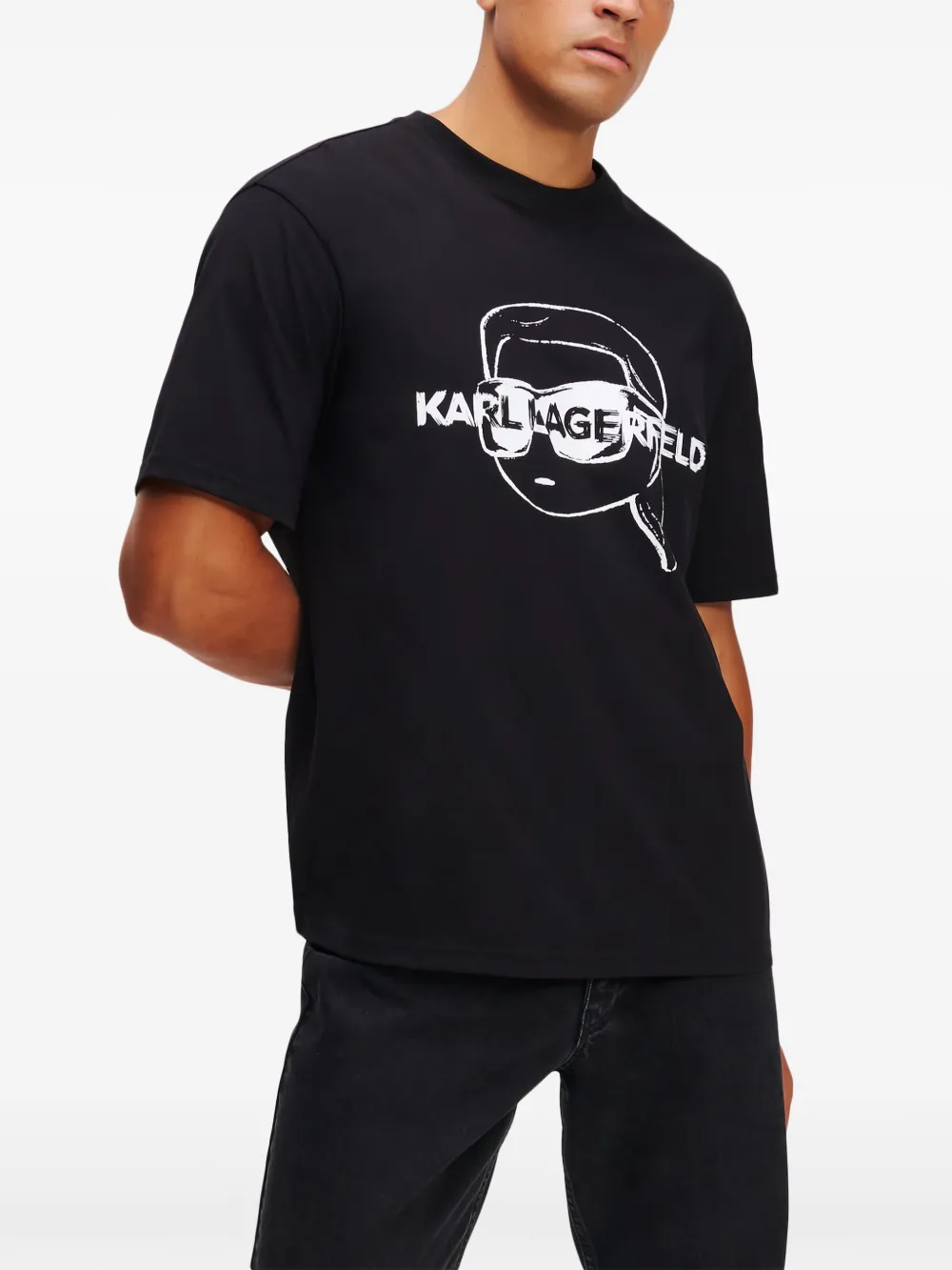Karl Lagerfeld T-shirt met Ikon-patch Zwart