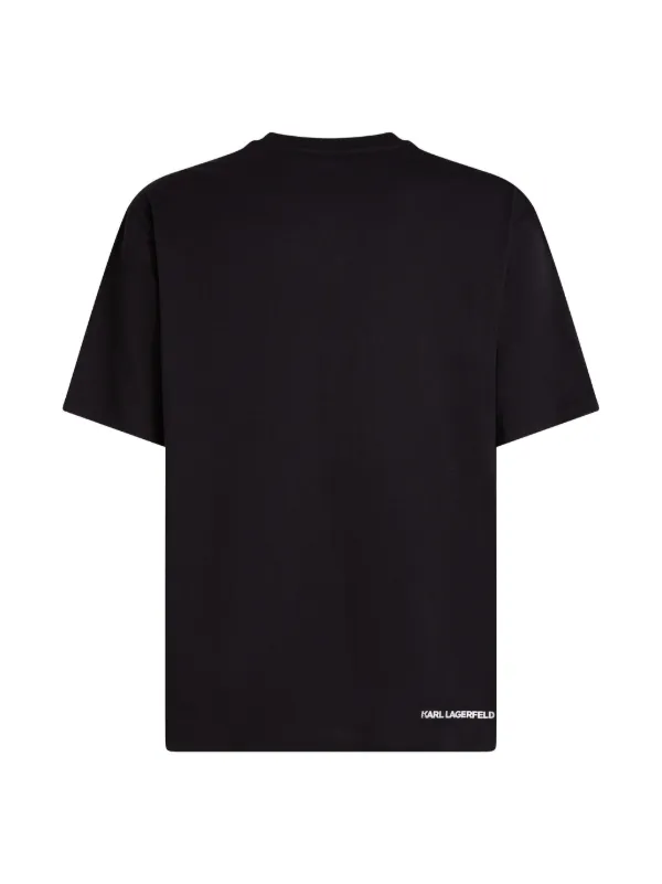 Karl Lagerfeld ロゴ Tシャツ Karl Lagerfeld Ikon-patch T-shirt | Black | FARFETCH GR